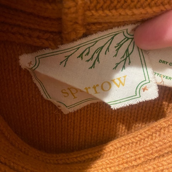 Anthropologie cowl neck sweater tunic in wool blend medium gold color - Picture 5 of 6